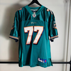 Men's Authentic Reebok Miami Dolphins Long Jersey size 48